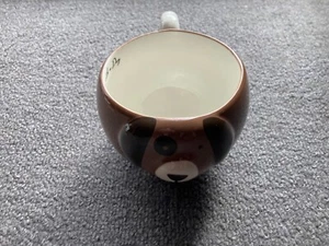 Tazza da tè caffè tazza viso cane zampe ceramica marrone - Foto 1 di 4