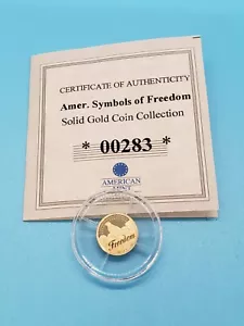 American Symbols of Freedom 14 kt Gold Coin - Picture 1 of 4