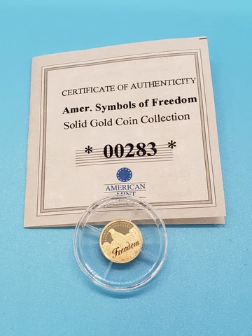 American Symbols of Freedom 14 kt Gold Coin Cover