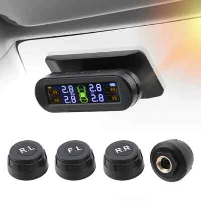 Solar TPMS Car Tyre Pressure Monitor Temperature Warning With 4 External Sensors - Image 1 of 4