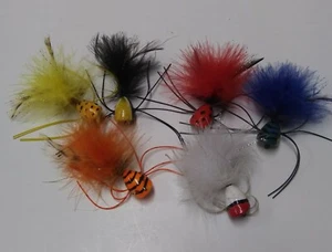 Bass Rubberleg Popper Flies sz 4 asst colors Flies qty 5 (asst-8) - New - Picture 1 of 1