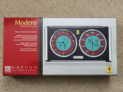 NEU Oregon Scientific Modena FERRARI Wetterstation Fernbedienung Sensor rot/schwarz Gesicht - Bild 1 von 4