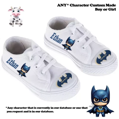 Zapatillas deportivas Batman (inspiradas) de lona para niños pequeños - PERSONALIZADAS/personalizadas Foto 1 de 4