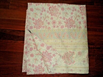 VINTARALPH LAUREN AMELIA PAISLEY FLORAL TAN PINK (VENICE BEACH) QUEEN FLAT SHEET - Image 1 of 4