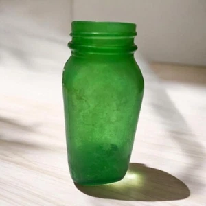 Barattolo di vetro verde vintage 4 oz stile farmacia - antico vetro dell'Illinois (PI) - Foto 1 di 6