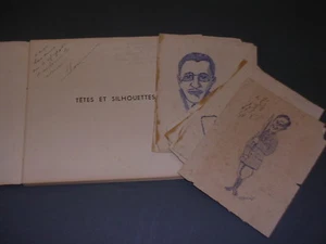 Caricature A laval en 1934 Têtes et silhouettes E. Coué joint 10 dessins - Picture 1 of 5