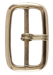 Gürtelschnalle aus Messing mit zwei Dornen, rechteckig - Bild 1 von 2