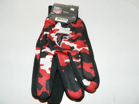 AS IS Tag Atlanta Falcons Team Gloves Color Camo NFL Utility Mens Size Grip Cover