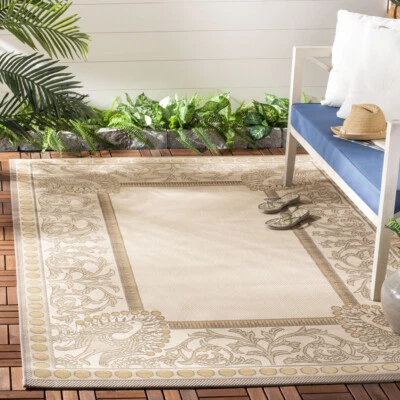 Ковер для улицы двора SAFAVIEH CY7514-79A21 бежевый/темно-бежевый - Изображение 1 из 4