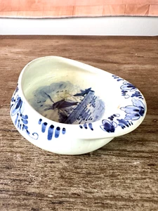 Delft Holland Handpainted Trinket Dish Shaped Like A Hat - Picture 1 of 7