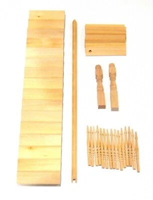 Natural Finish Left Or Right Hand Rail Stair Case Dolls House 1:12 Scale Kit 246 - Image 1 of 4