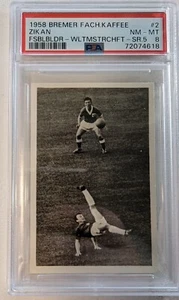 1958 Bremer Fachring-Kaffee Fussball #2 Zdenek Zikan RC PSA 8 NM-MT POP 1 NONE ^ - Picture 1 of 9