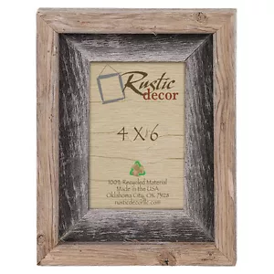 4x6-2" Wide Signature Reclaimed Rustic Barn Wood Picture Frame - Picture 1 of 4
