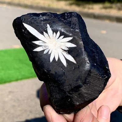 163G Natural Chrysanthemum Stone Quartz Carving Halo Treatment Gift - Image 1 of 4