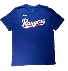 Nike Tee Texas Rangers Baseball T-Shirt Herren Medium Blau Kurzarm Crew - Bild 1 von 4