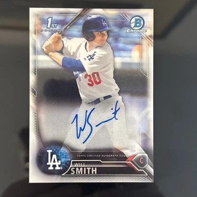 2016 1ST Bowman Chrome Draft WILL SMITH RC Auto L.A. Dodgers ROOKIE AUTOGRAPH - Image 1 of 4