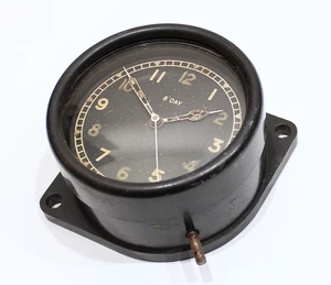 Spitfire & Hurricane MK2 Vintage WWII British Aircraft Cockpit 8 days Clock RAF - Picture 1 of 11