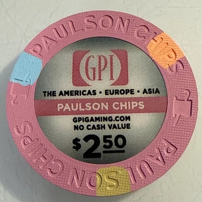 GPI PAULSON $2.50 NCV MUESTRA CHIP CASINO ENVÍO COMBINADO Foto 1 de 3