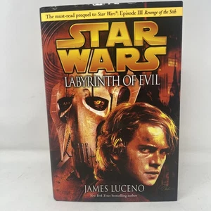 STAR WARS LABYRINTH OF EVIL 2005 1ST EDITION LUCENO HC DJ BOOK NEW - Picture 1 of 7