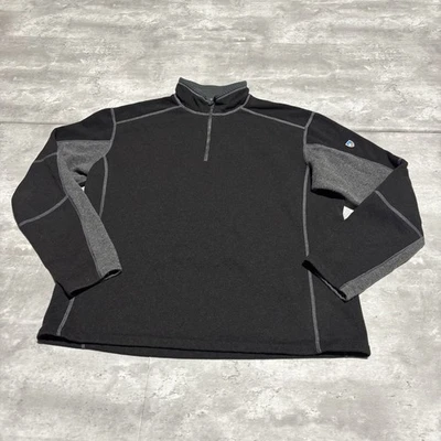 Kuhl Pullover Sweater Men's 2XL XXL Dark Brown 1/4 Zip Acrylic Blend * - Image 1 of 4