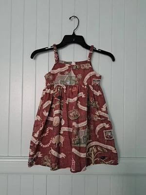 Vintage Reyn Spooner Hawaiian Dress Girls Sz 6 Twelve Days Of Christmas Print - Image 1 of 4