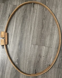 Vintage XL Oval Wooden Quilting Hoop Ring Embroidery Needlepoint 18”x27” - Picture 1 of 17