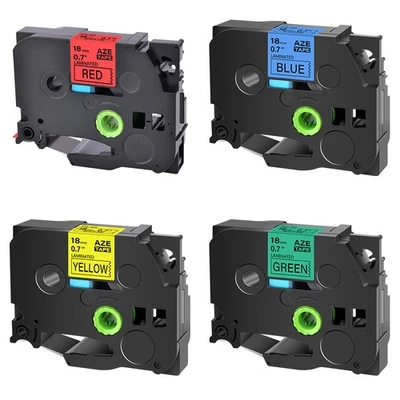 4PK Compatible con Cinta de Etiqueta Brother Roja/Azul/Amarilla/Verde TZ441 541 641 741 Foto 1 de 4