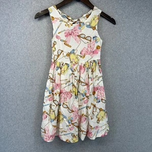 Vintage Maxou Dress Childerns Girls Size 10 Pink Cosmetic & Floral Print A-Line - Picture 1 of 13