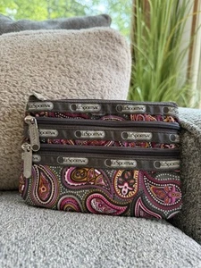 Bolsa de Cosméticos LeSportSac 3 Cremallera Patrón Paisley Bolsa de Viaje con Cremallera LIMPIA - Imagen 1 de 13