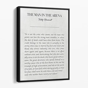 The Man In The Arena by Teddy Roosevelt USA Motivation Canvas Wall Art Print - Picture 1 of 7