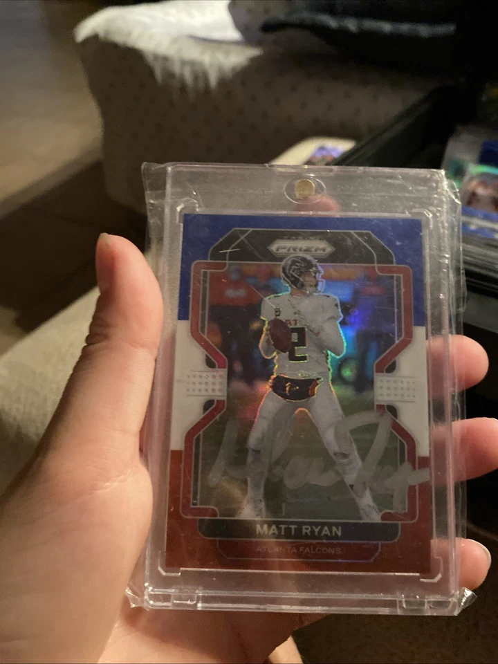 2021 Matt Ryan Prizm Red White Blue Silver IP Signed Auto Falcons Atlanta - Image 1 of 3