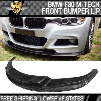 Fit 12-18 BMW F30 F31 M-Tech & M-Sport VR Style Front Bumper Lip Carbon Fiber CF - Image 1 of 2