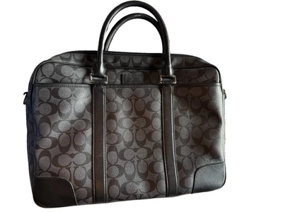 BRIEF SUPERIOR CON CREMALLERA DELGADA FIRMA COACH Heritage # F71168 plateado/carbón/negro Foto 1 de 4