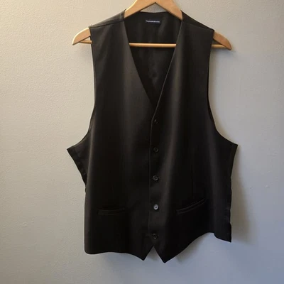 Stafford Performance Vest Mens XL Black Classic Fit 100% Worsted Wool - Image 1 of 4