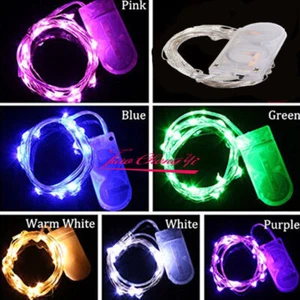 2M 20LED Button Battery Operated Silver String Fairy Wire Light For Xmas Party - Picture 1 of 9