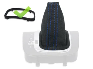 FOR VW SCIROCCO 08-17 DSG GEAR SHIFT BOOT GAITER ALCANTARA STITCH BLUE + FRAME - Picture 1 of 6