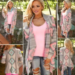 Women Jacket Coat Open-front Cardigan Casual Sweater Long Sleeve Outwear Knitted - Picture 1 of 28