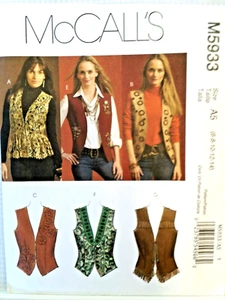 McCall M5933 Lined VEST (6) 6-14 bust30.5-36 pattern  Uncut FF 2009 - Picture 1 of 9