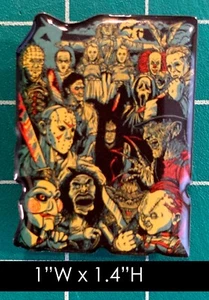 Horror Movie Group Photo Enamel Pin - Picture 1 of 2