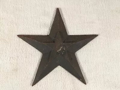 Antique Blue Cast Iron Five Point Primitive Farmhouse Star Anchor Plate No Hole - Image 1 of 4