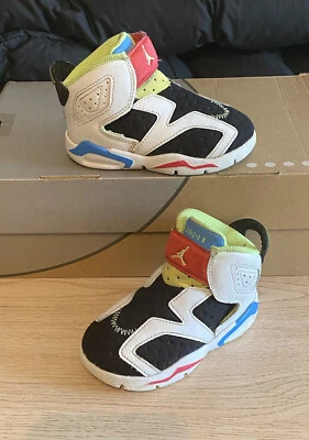 Jordan 6 Retro Little Flex  Black White Blue Red CT4416-103 - SZ 7 C - Image 1 of 4