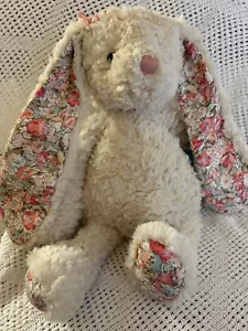 SOFT Pier 1 One Imports Bronceado Peluche Conejo 15" Felpa Rosa Floral Orejas Flor - Imagen 1 de 5