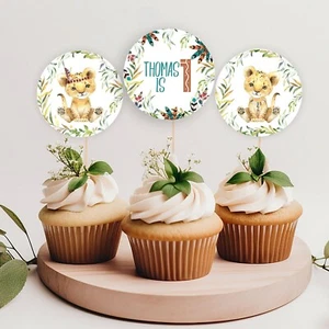 Personalisierte Wild One Kuchenaufsätze, Safari Kuchen Dekor, Stammesgeburtstagsparty - Bild 1 von 3