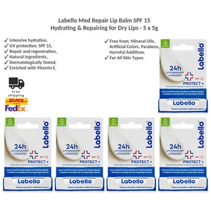 Bálsamo labial Labello Med Repair FPS 15 - Hidratante y reparador para labios secos x5 - Imagen 1 de 6