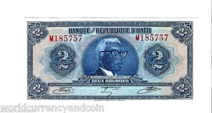 HAITI 2 GOURDE P-231 A 1979 Haitian TYVEK PLASTIC DUVALIER UNC RARE MONEY NOTE - Picture 1 of 3