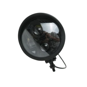 Black Moto Bottom Mount LED Headlamp Light Cover 4.5 Inch for Harley Honda - Picture 1 of 6
