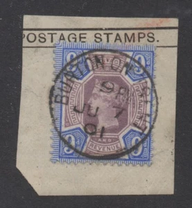 Vic - SG209. 9d matt lila/blau. Hervorragende zentrale Burton on Trent CDS auf Stück. - Bild 1 von 1