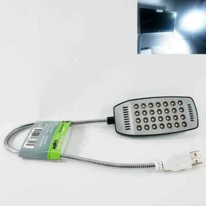 Bright 28 LED USB Mini Light Flexible Computer Lamp Laptop Black Color New! - Bild 1 von 4
