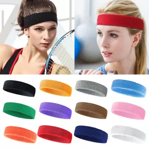 3 PEZZI Fascia Sportiva Solida Elastica Traspirante Asciugamano Fascia Capelli Yoga Corsa - Foto 1 di 24