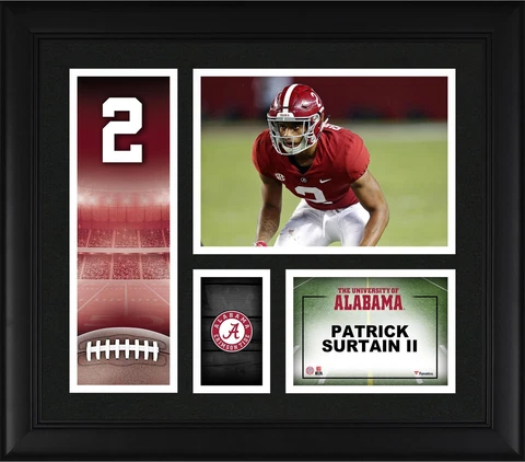 Patrick Surtain Jr Alabama Crimson Tide Framed 15"x17" Player Core Collage Cover